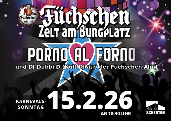 Kultband Porno al Forno 2026 im Zelt am Burgplatz Poster
